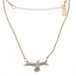 Necklace freedom bird gold coloured