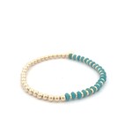 Half wheel turquoise gold coloured