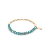 Half wheel turquoise gold coloured