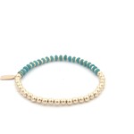 Half wheel turquoise gold coloured