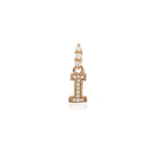 Letter cc small hang charm goldplated