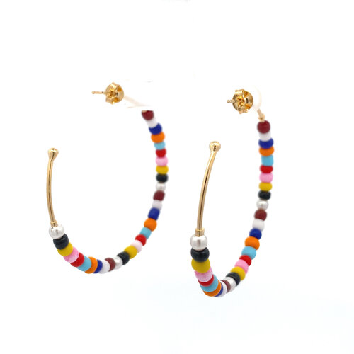 Earrings multi mix goldplated