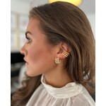 Ear cuff three row beads gold plated