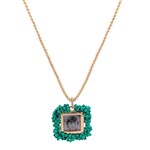 Photo charm frame green goldplated Photo charm frame green goldplated