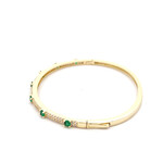 Bangle cc dots green goldplated