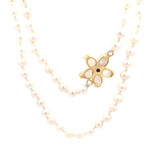 Necklace flower royal pearl goldplated