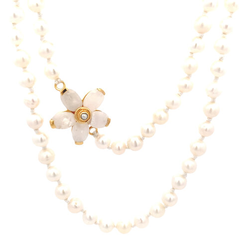 Necklace flower royal pearl goldplated