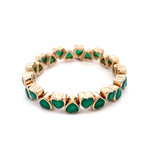 Hearts all over green goldplated