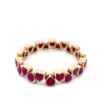 Hearts all over fuchsia goldplated