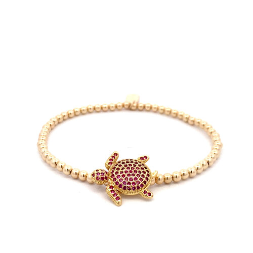 Turtle cc fuchsia gold coloured