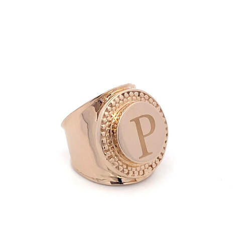 Ring flat engrave goldplated