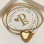 Necklace heart big plain gold coloured