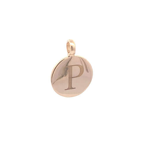 Charm engrave round goldplated