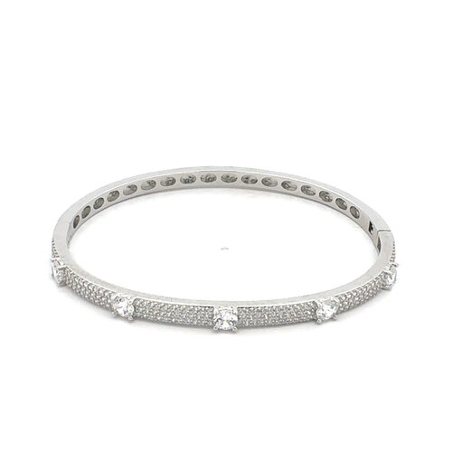 Bangle cc dots clear silverplated