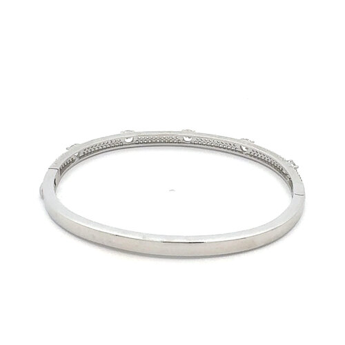 Bangle cc dots clear silverplated