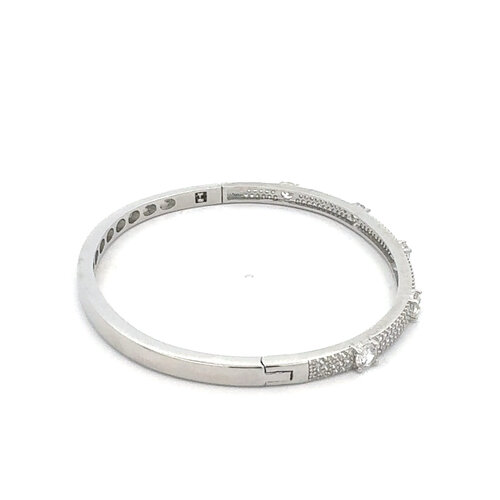 Bangle cc dots clear silverplated