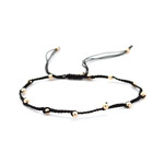 Cord beads black gold coloured