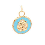 Charm lion blue light goldplated