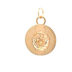 Charm lion white goldplated