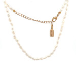 Necklace plain pearl oval goldplated