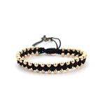 Cord beads luxe black gold coloured