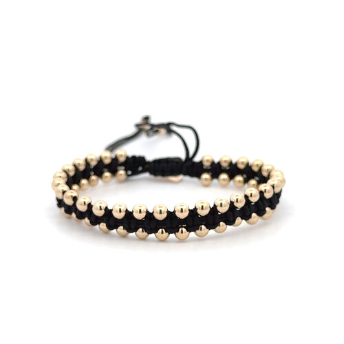 Cord beads luxe black gold coloured