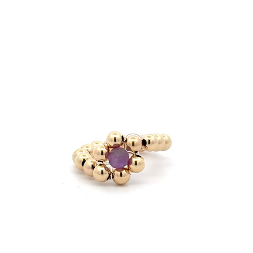 Ring flowers Noëlle purple gold coloured