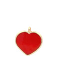 Charm - wonder heart red smiley goldplated