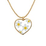 Charm wonder heart flowers goldplated