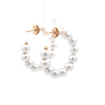 Earrings hoops faux pearl goldplated