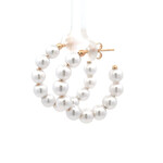 Earrings hoops faux pearl goldplated