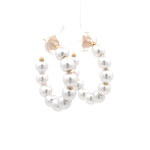 Earrings hoops faux pearl goldplated