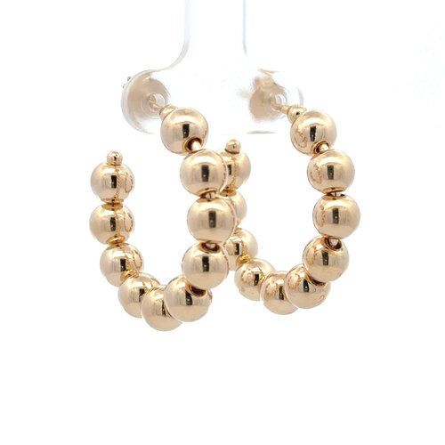 Earrings hoops beads 6mm goldplated