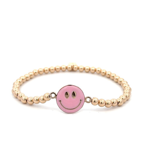 Smiley big pink light gold coloured