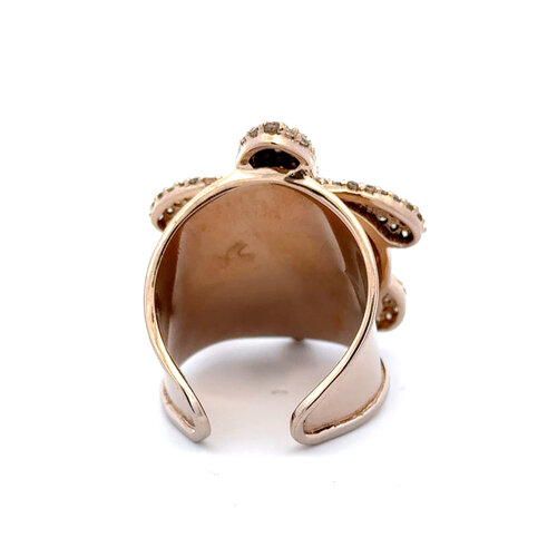 Ring turtle champagne goldplated