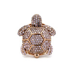 Ring turtle pink goldplated