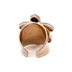 Ring turtle pink goldplated