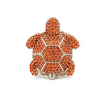 Ring turtle orange goldplated