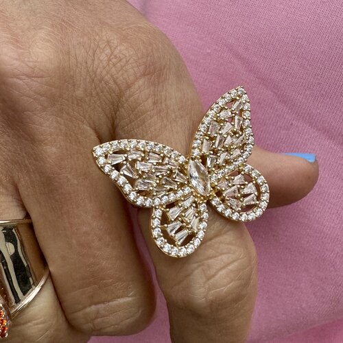 Ring butterfly cc goldplated