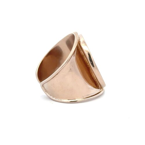 Ring flat heart pink light goldplated