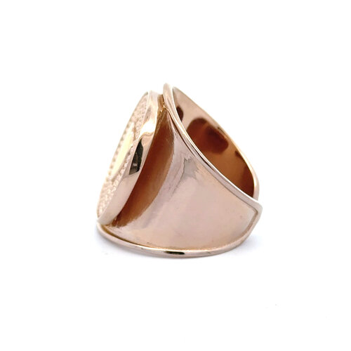Ring flat heart yellow goldplated