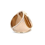 Ring flat heart orange goldplated