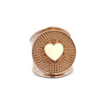 Ring flat heart white goldplated