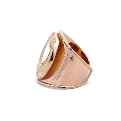 Ring flat heart white goldplated