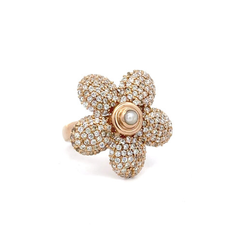 Ring flower cc goldplated