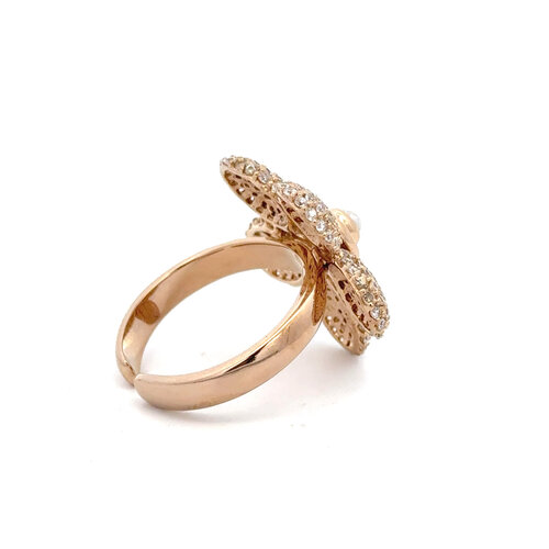 Ring flower cc goldplated