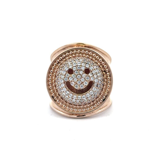 Ring flat smiley cc goldplated