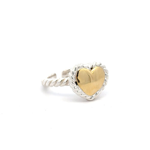 Ring heart gold-silverplated