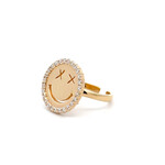 Ring smiley cross cc goldplated