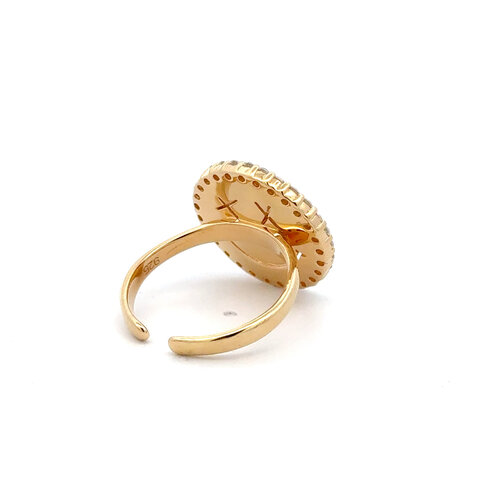 Ring smiley cross cc goldplated